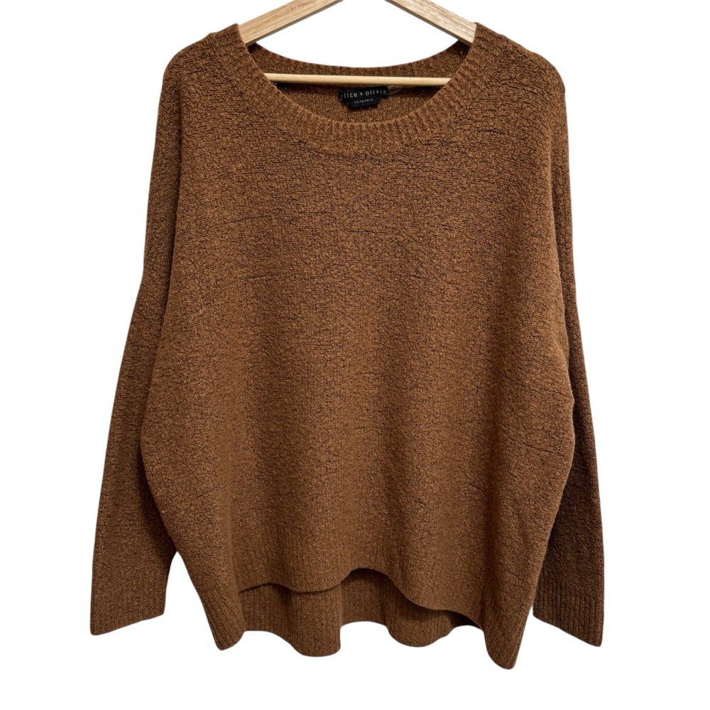 Alice + Olivia Classics Caprice Crew Neck Sweater Women Large Boucle